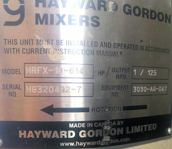 5 Units - Unused Hayward Gordon Model Hrfx-10-614 Agitators With 1 Hp Motor)